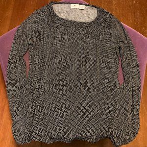 Long-sleeve Greek key top